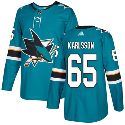Adidas San Jose Sharks 65 Erik Karlsson Teal Home Authentic Stitched Youth NHL Jersey